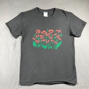 Delta Pro Weight Graphic T-Shirt Floral Print Short Sleeve Top‎ Small